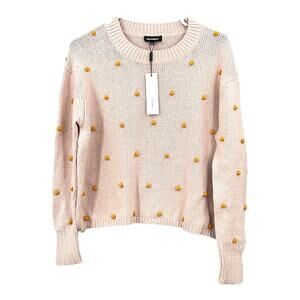 525 America Sweater sz S Born in Brooklyn CHALK PINK MULTI NWT $128